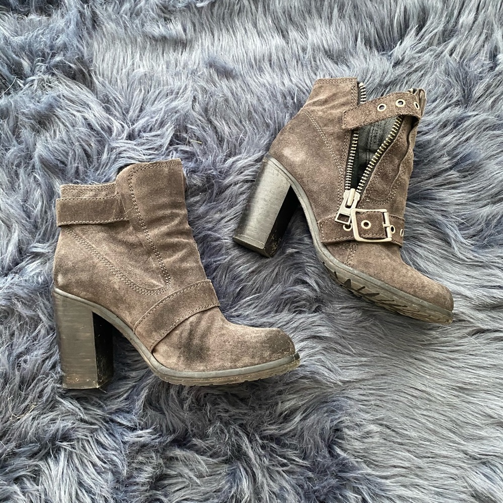 All Saints Suede Heel Ankle Boots